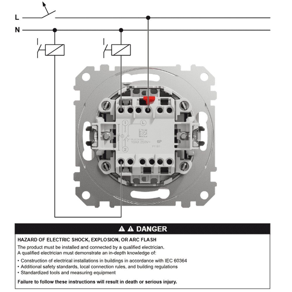 Кнопка на 2 напрямки Schneider Sedna Design алюміній ( SDD113116 )
